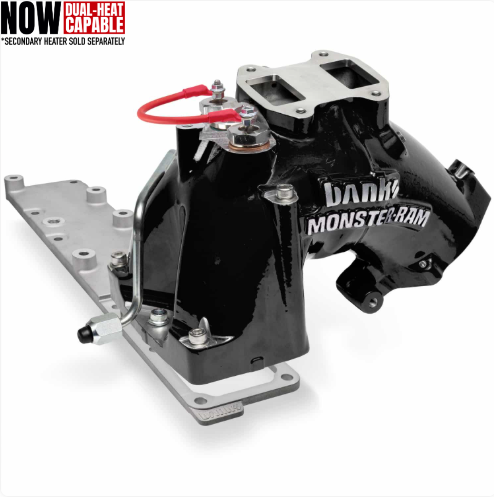 MONSTER-RAM® Intake System W/Fuel Line - 2013-18 Dodge/RAM 2500/3500 6.7L, CARB, w/Heater System Upgrade, BLACK