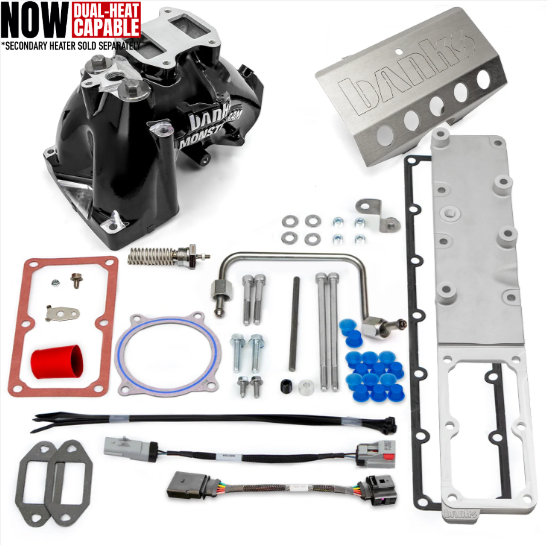 MONSTER-RAM® Intake System W/Fuel Line - 2019-24 Dodge/RAM 2500/3500 6.7L, CARB, w/Heater System Upgrade, BLACK