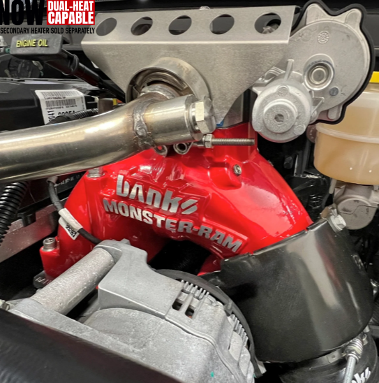 MONSTER-RAM® Intake System W/Fuel Line - 2019-24 Dodge/RAM 2500/3500 6.7L, CARB, w/Heater System Upgrade, BLACK