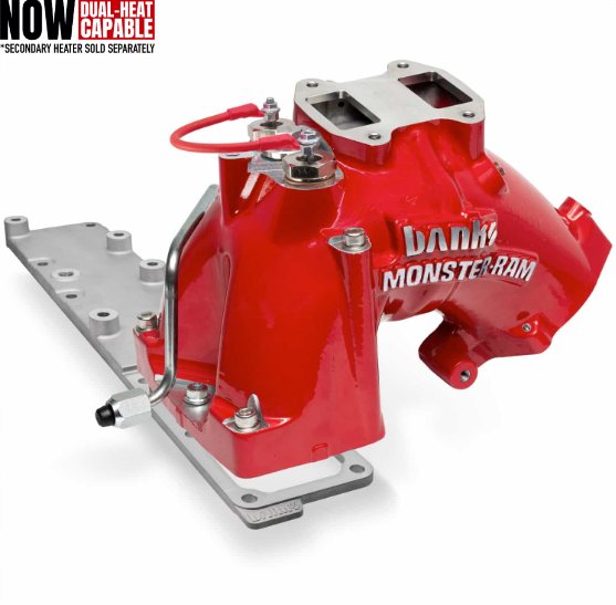 MONSTER-RAM® Intake System W/Fuel Line - 2019-24 Dodge/RAM 2500/3500 6.7L, CARB, w/Heater System Upgrade, RED