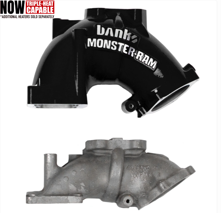MONSTER-RAM® Intake System W/Fuel Line - 2007.5-2012 Dodge/RAM 2500/3500 6.7L, BLACK