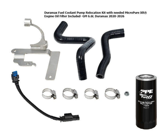 Fuel Coolant Pump Relocation Kit w/ MicroPure XR® Engine Oil Filter - GM 6.6L Duramax 2020-2026